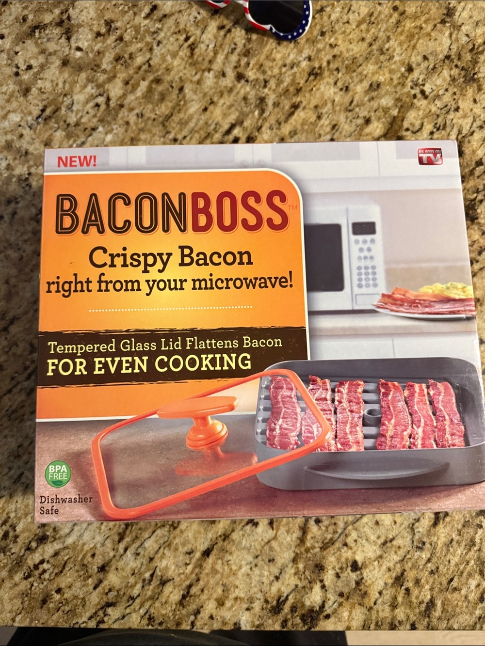 Microwave Bacon Cooker with Orange Lid